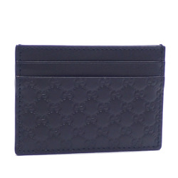 Gucci Card Case Micro Guccissima Men's Black Leather 262837