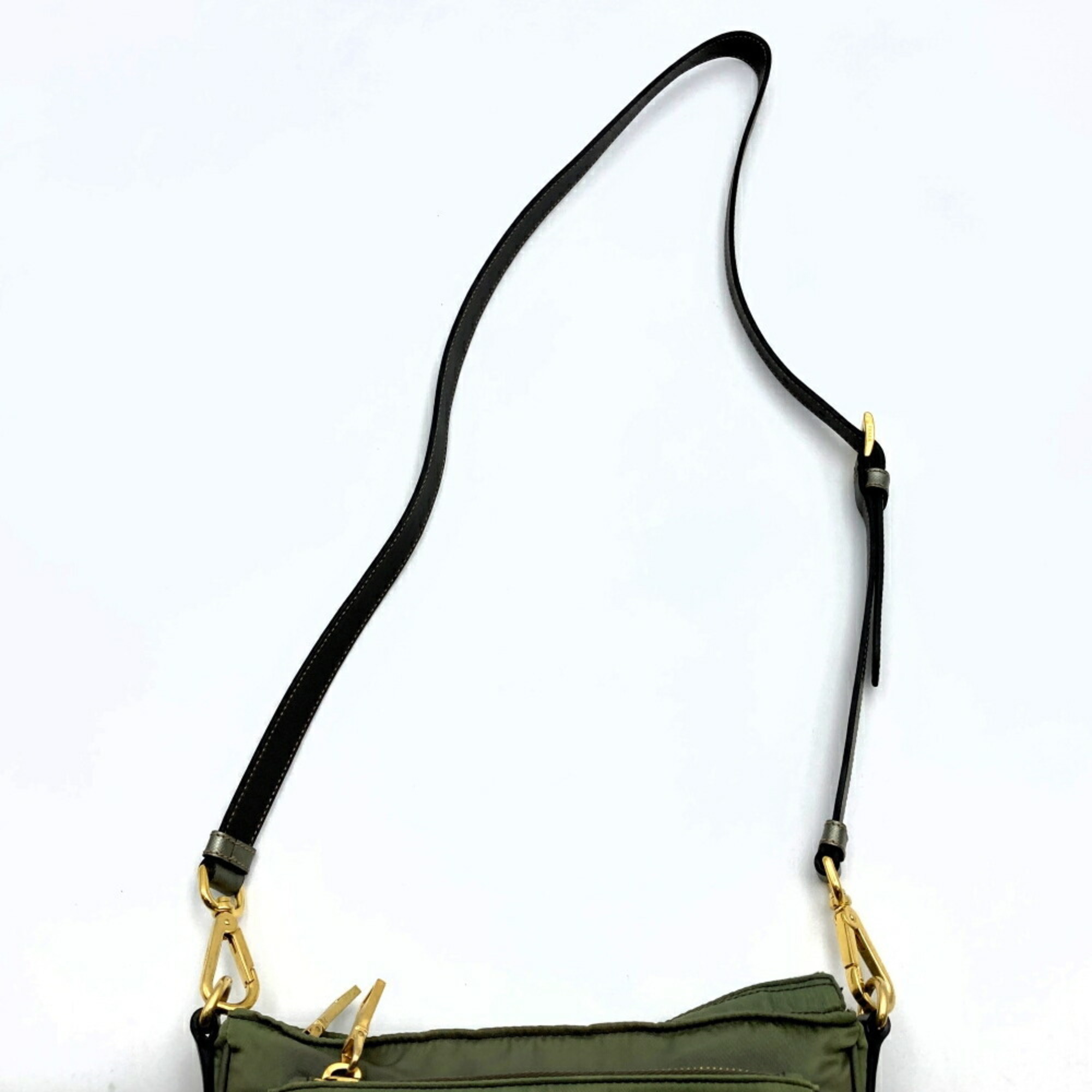 Prada Shoulder Bag, Green Nylon, Women's, PRADA