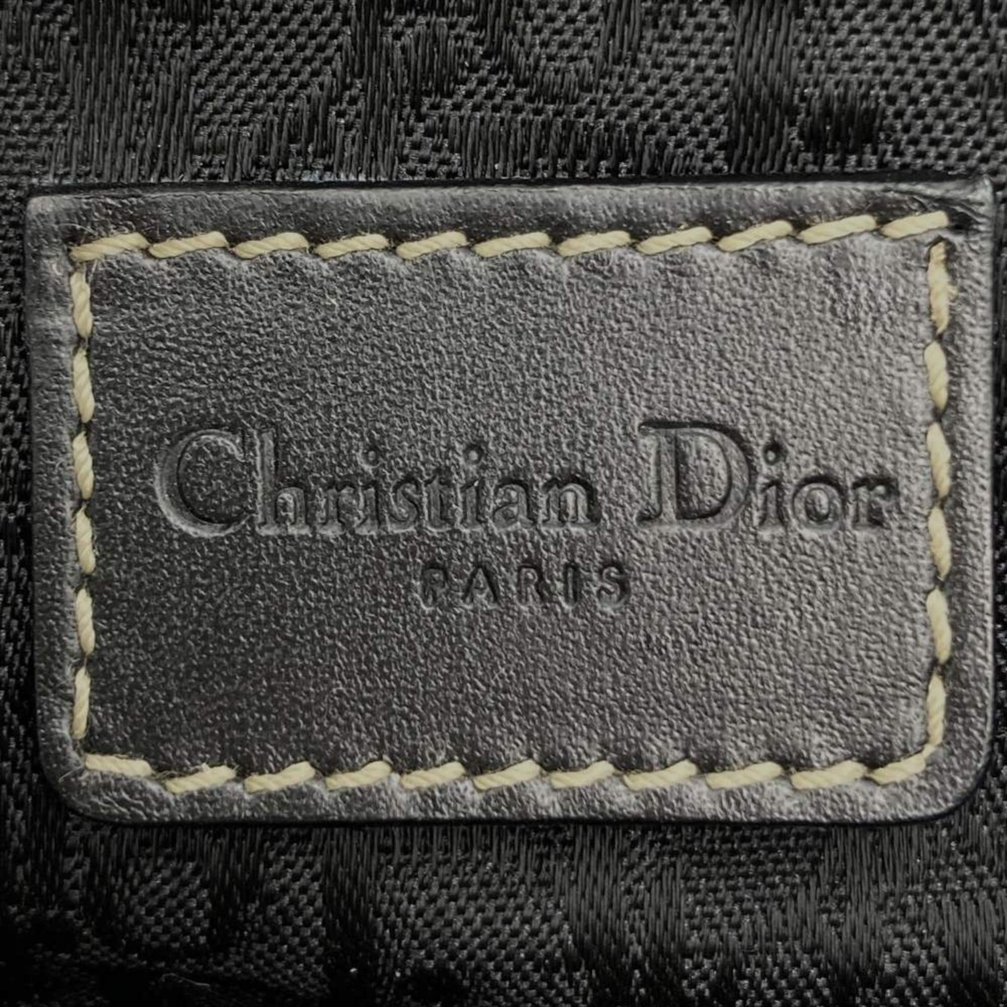 Christian Dior Saddle Bag Waist Body Black Leather