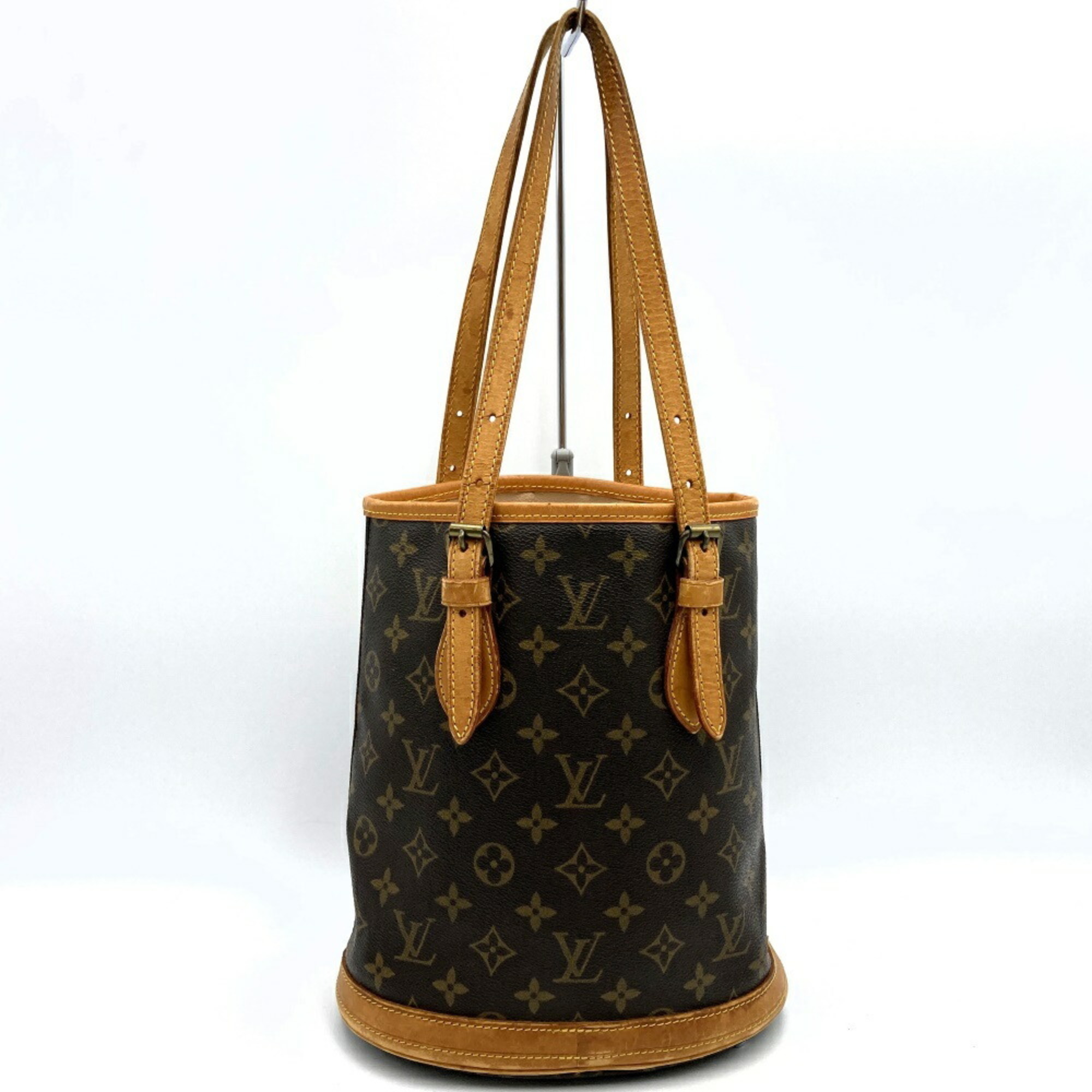 Louis Vuitton M42238 Bucket PM Tote Bag Brown Monogram Women's LOUIS VUITTON