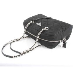 PRADA Prada Chain Shoulder Bag Nylon Black Women's