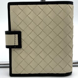Bottega Veneta Bi-fold Wallet Compact Ivory White Leather Women's BOTTEGAVENETA
