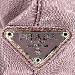 Prada handbag with plastic handle and clear handle, purple nylon, for women, triangle, PRADA