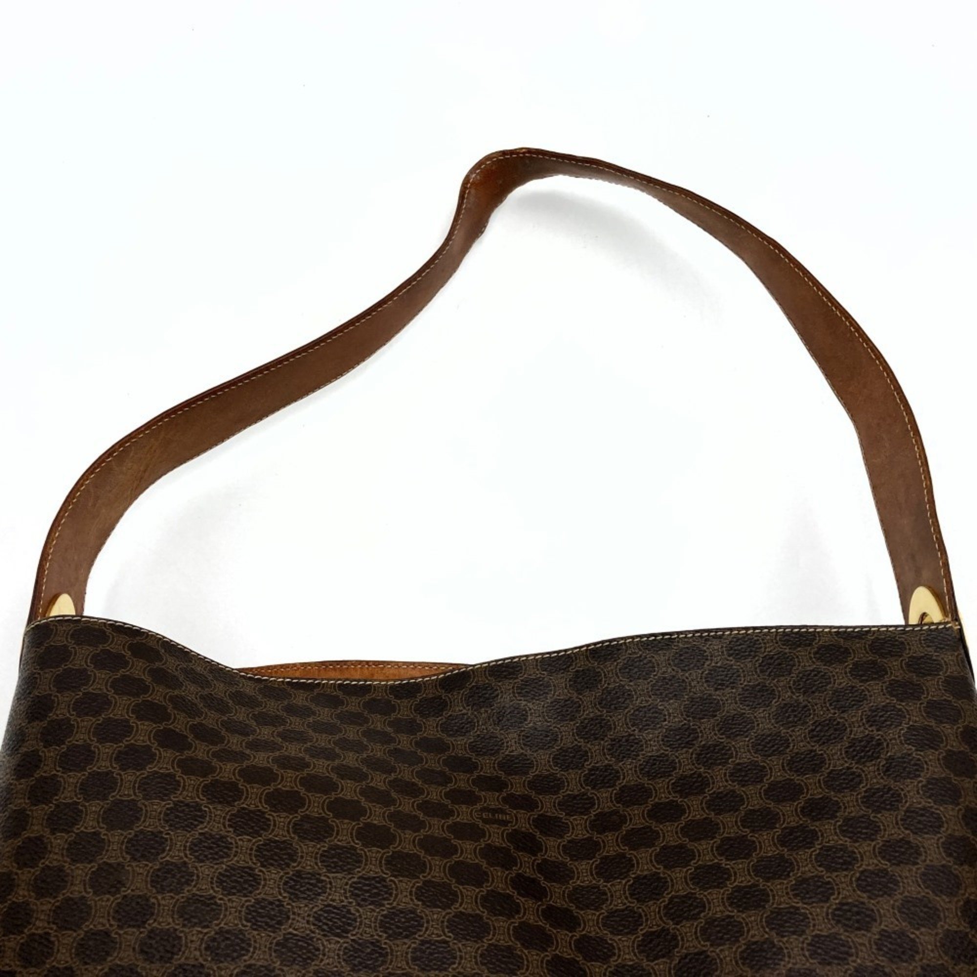 CELINE MC97/2 Shoulder Bag Tote Macadam Brown Leather Women's Fashion