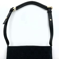 GUCCI 0014286 Shoulder Bag Black GG Canvas Leather Women's