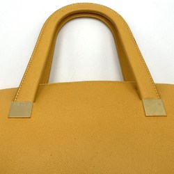 CELINE MC97 2 Handbag Shoulder Bag Yellow Leather Women's