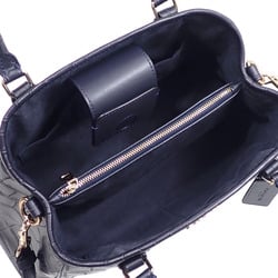 Coach Women's Handbag Navy Embossed Leather F55927 Shoulder Bag