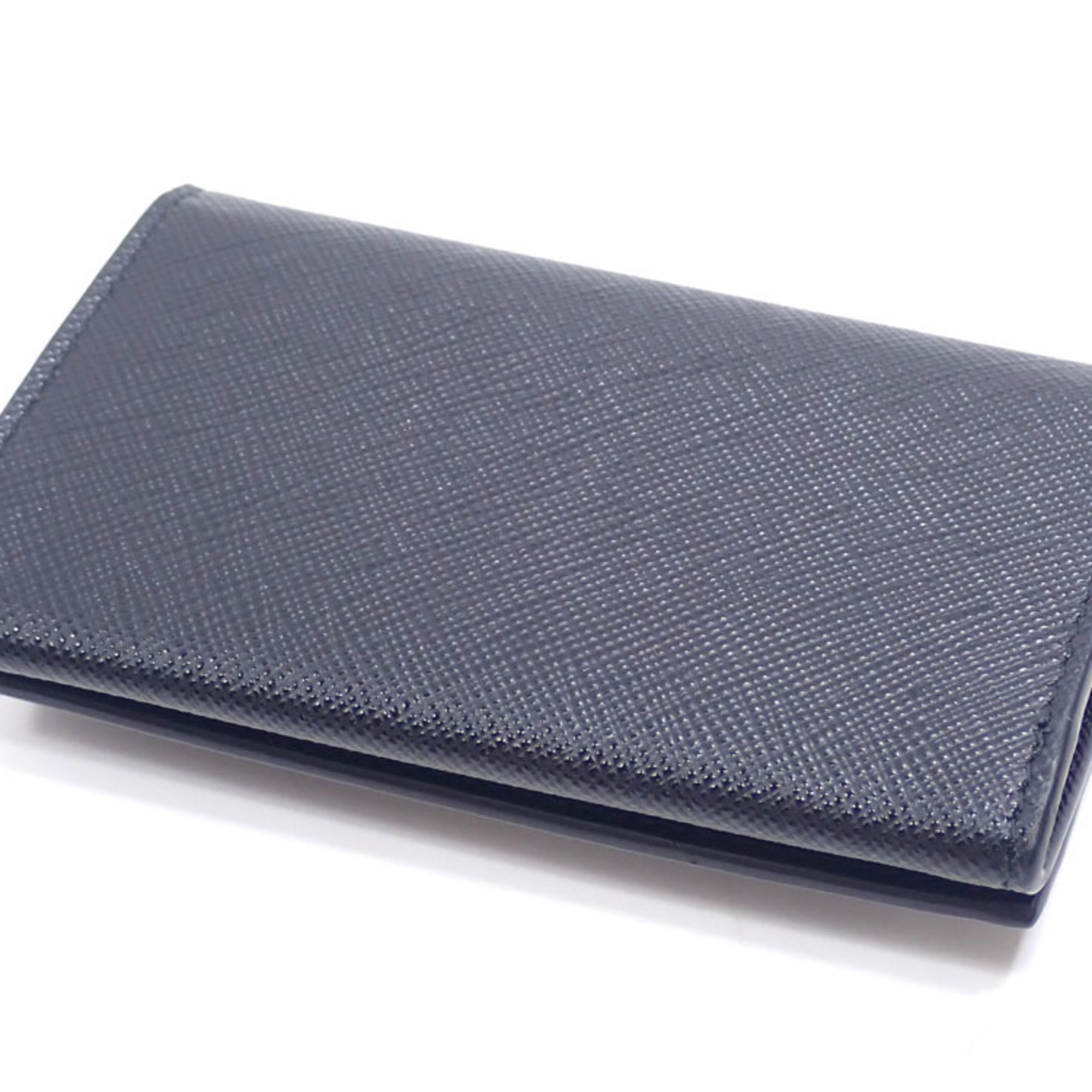 Prada Bi-fold Card Case for Men, Nero Black, Saffiano Leather, 1MC110, Business Holder, Leather