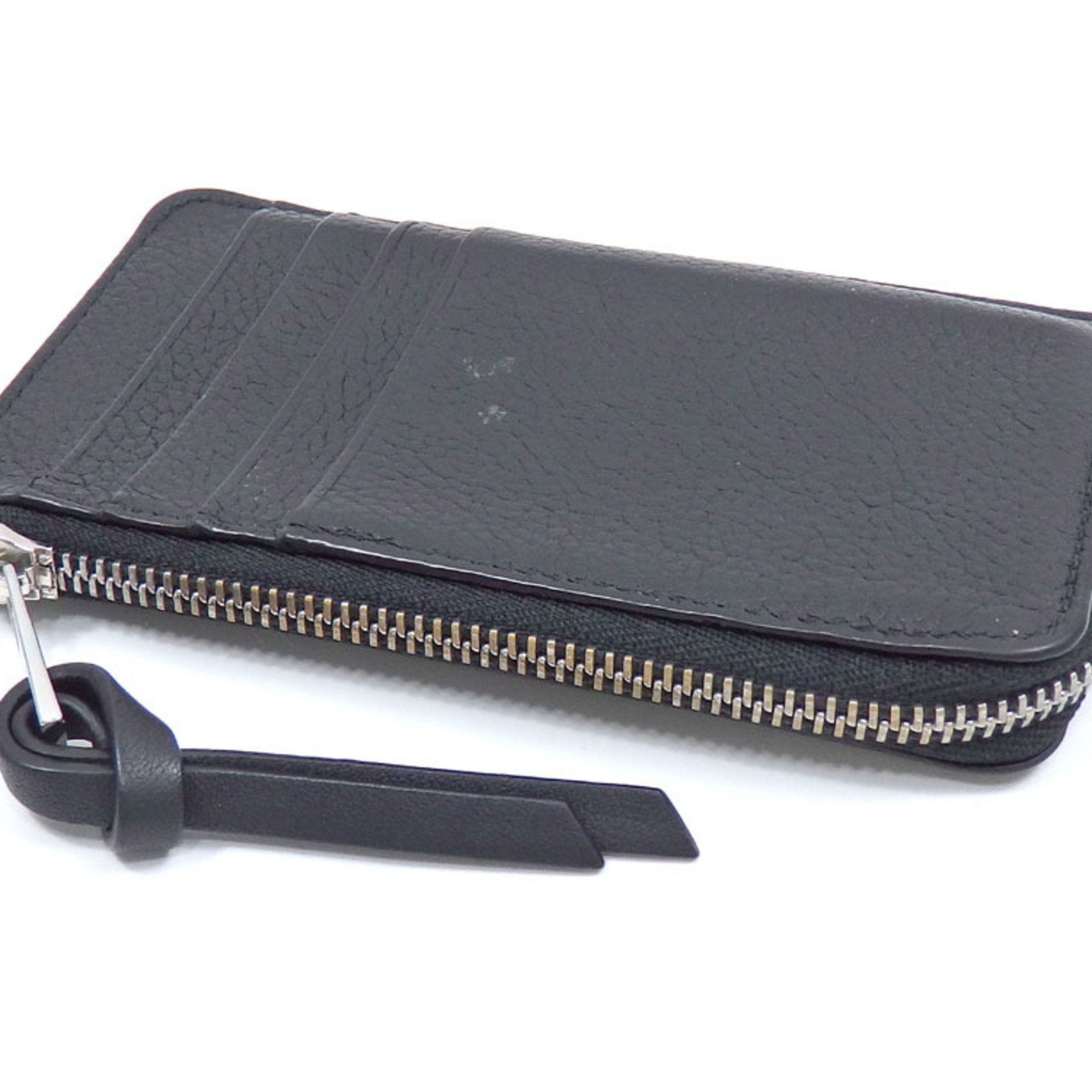 Loewe coin case, card holder, black, leather, purse, L-shaped, for women, men, and unisex