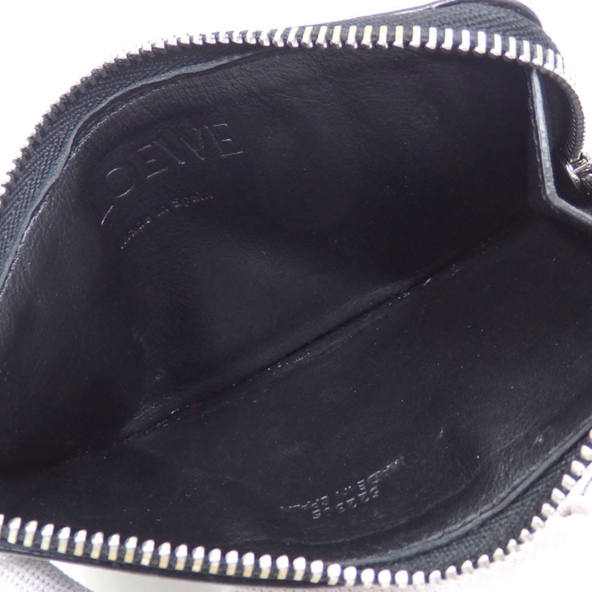 Loewe coin case, card holder, black, leather, purse, L-shaped, for women, men, and unisex