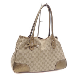 Gucci Tote Bag for Women Beige Gold GG Canvas Leather 163805 Hand Shoulder