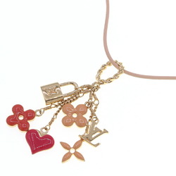 Louis Vuitton Necklace Pendant Sweet Monogram M65753 Gold Pink Beige Red Flower LV Women's LOUIS VUITTON