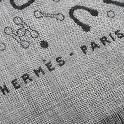Hermes scarf black cashmere silk fashion women men HERMES