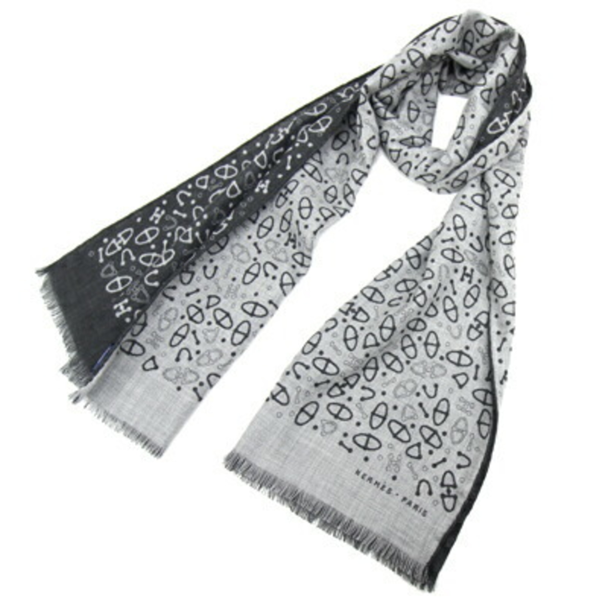 Hermes scarf black cashmere silk fashion women men HERMES