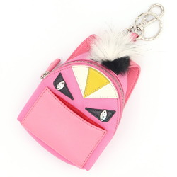 Fendi Bag Charm Bugs Monster Backpack Motif 7AR457 Pink Multicolor Nylon Leather Keychain Accessory Women Men FENDI