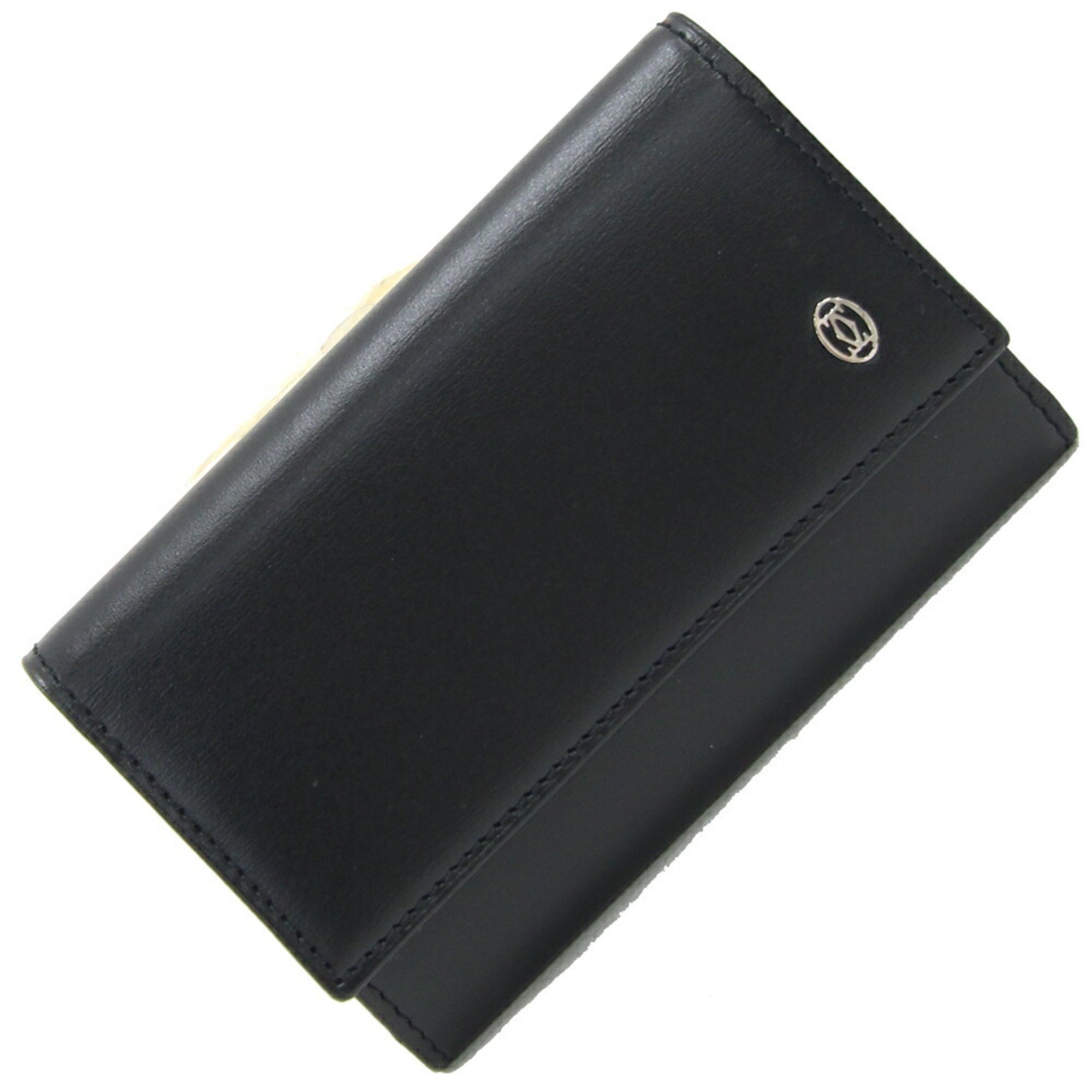 Cartier Pasha de Key Case L30001273 Black Leather Men's