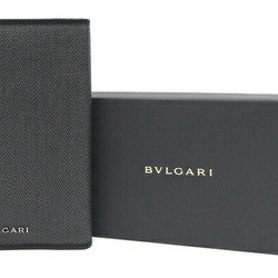 BVLGARI Bi-fold Long Wallet Weekend 362582 Grey Black PVC Leather Tweed Men's