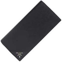 Prada Bi-fold Long Wallet 2MV836 Black Leather Saffiano Men's PRADA