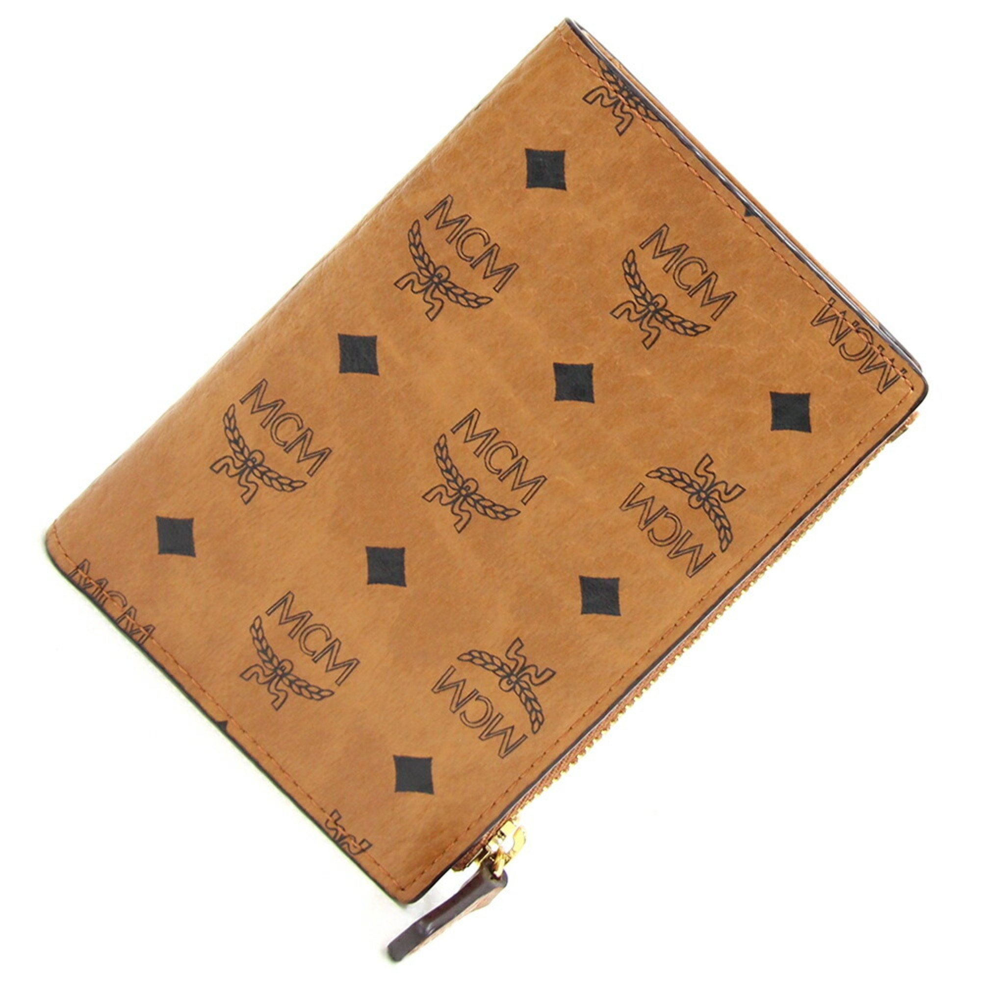 MCM Bi-fold Wallet in Visetos MXSBSVI01CO001 Cognac Coated Canvas Compact for Women