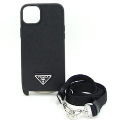 Prada Smartphone Cover iPhone14Plus 2ZH174 Black Leather Case Shoulder Bag for Women and Men PRADA