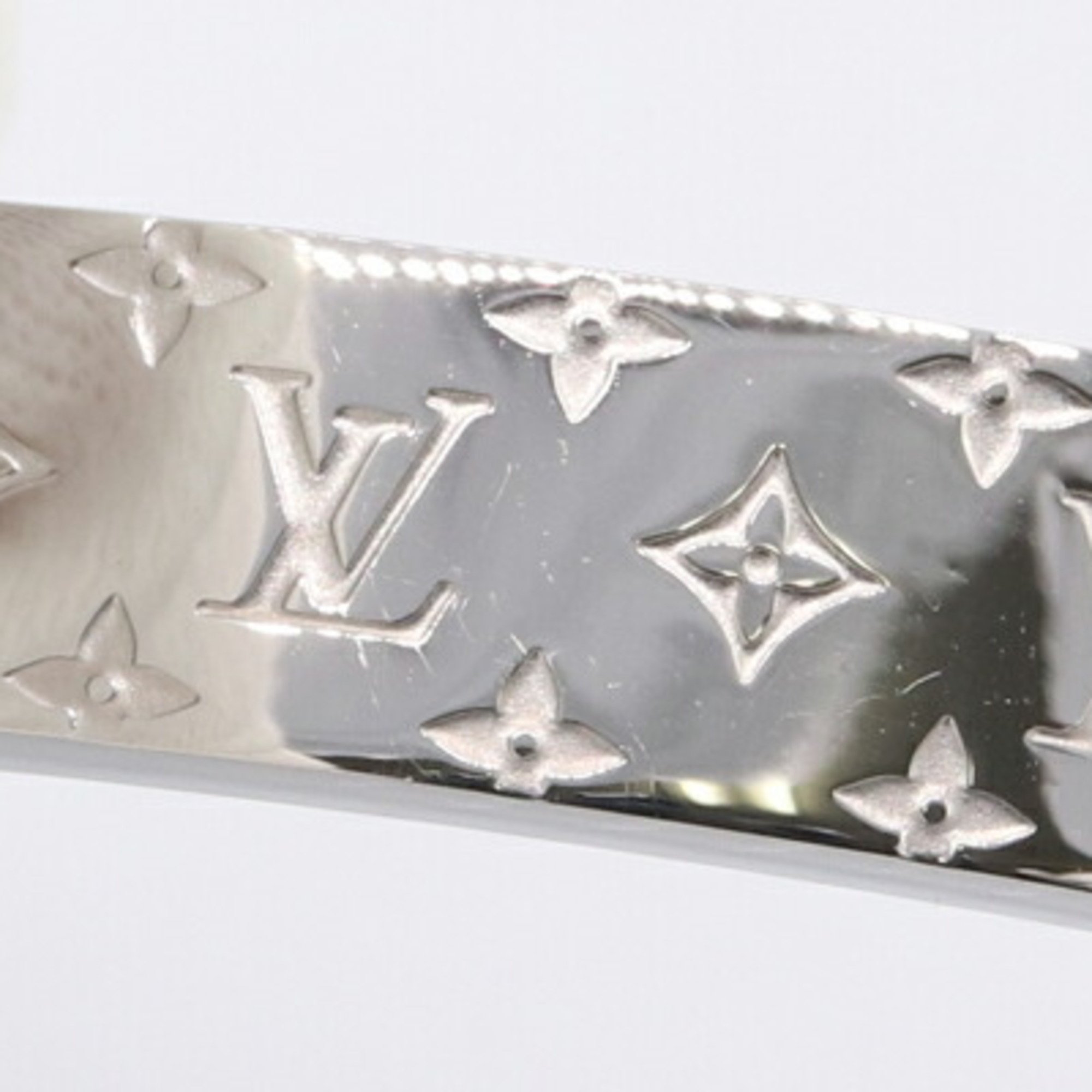 Louis Vuitton Bangle Manchette Monogram Bold M00682 Silver Men's Women's LV Bracelet Cuff LOUIS VUITTON