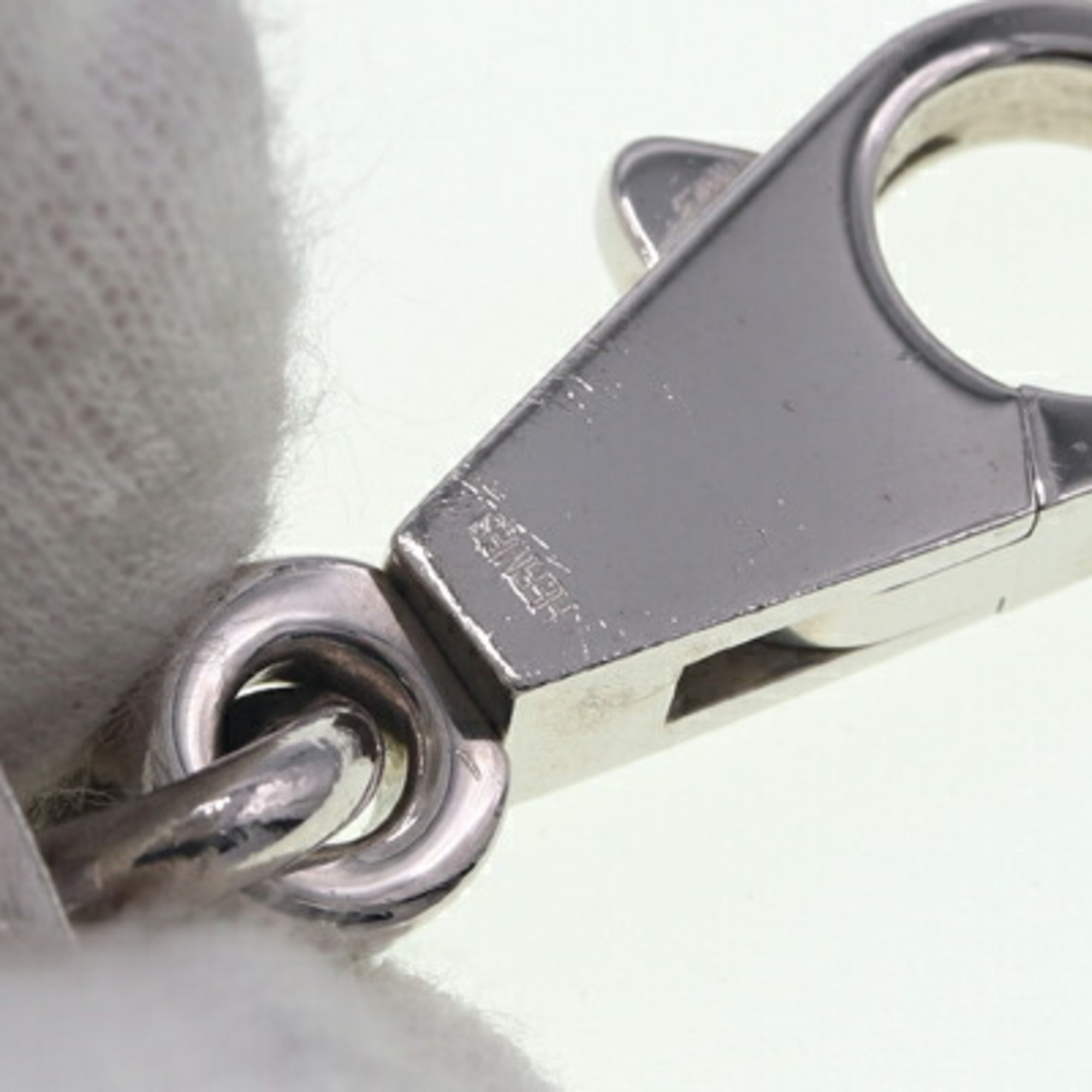 Hermes Bag Charm Silver Metal Bar Key Ring Holder Hook HERMES