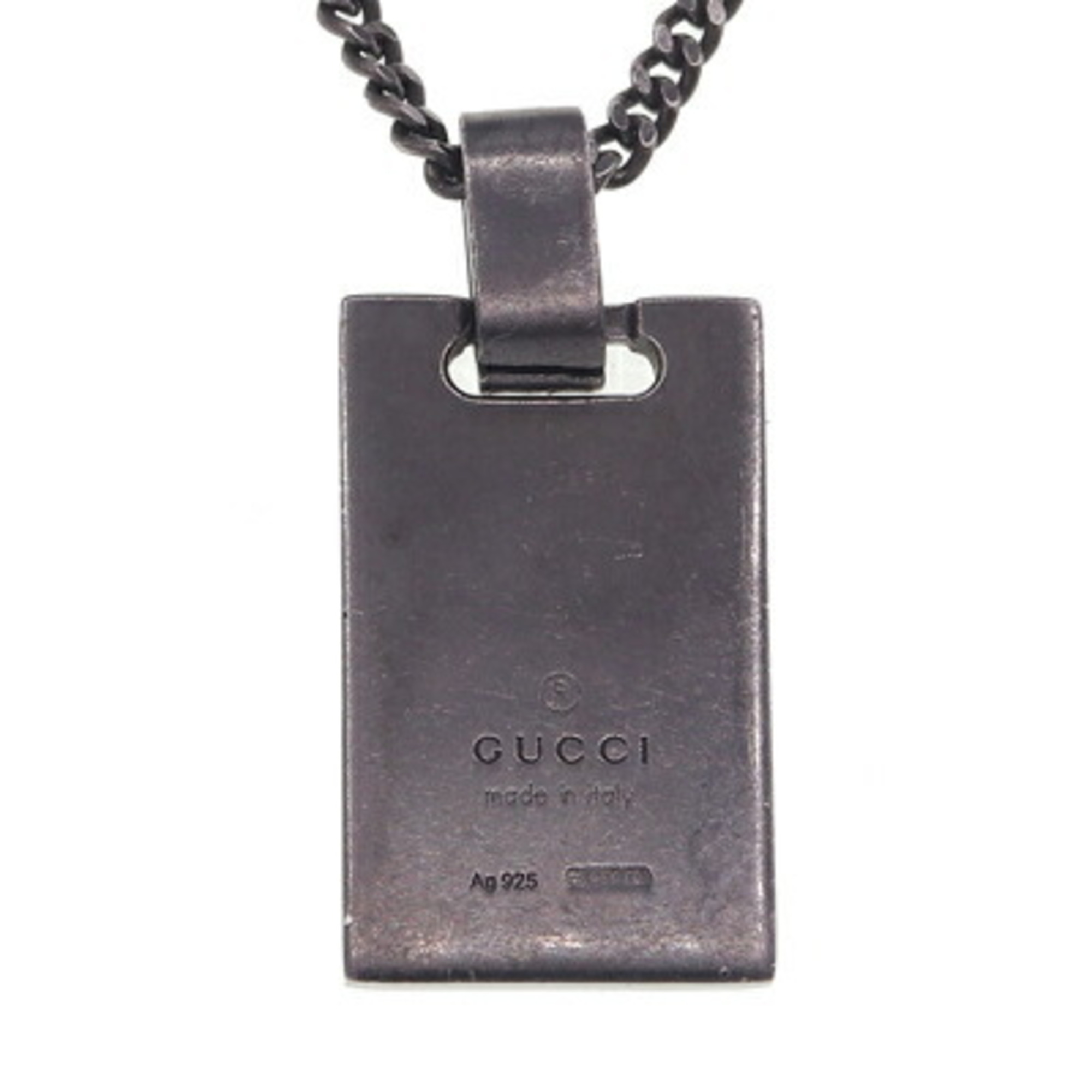 Gucci Diamante Necklace 341889 SV Sterling Silver 925 Pendant Plate Women's Men's GUCCI