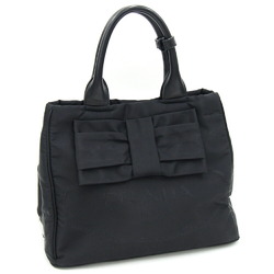 Prada Handbag 1BG027 Black Nylon Leather Ribbon Women's PRADA