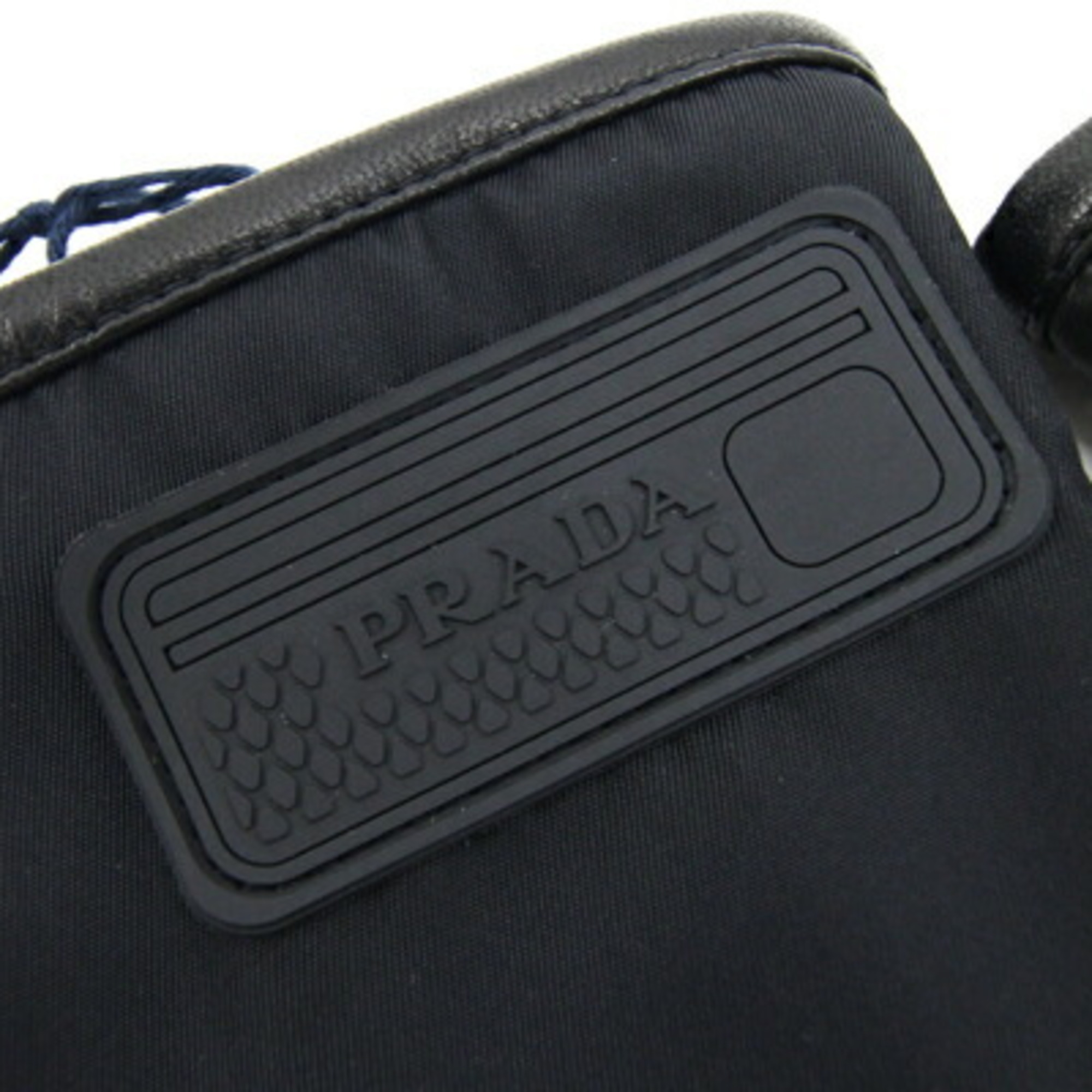 Prada Gloves 2GG067 Black Leather Nylon Men's PRADA