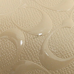 Coach Handbag Signature Embossed Sierra Satchel F55449 Beige Patent Leather Shoulder Bag Women's COACH