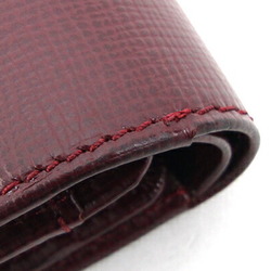 Cartier Bi-fold Wallet Must L3000223 Bordeaux Leather Medium L-Shaped Compact Wine Red Women's