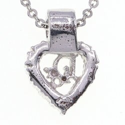 Christian Dior Dior Necklace Silver Metal Rhinestone Pendant Choker Heart Women's DIOR