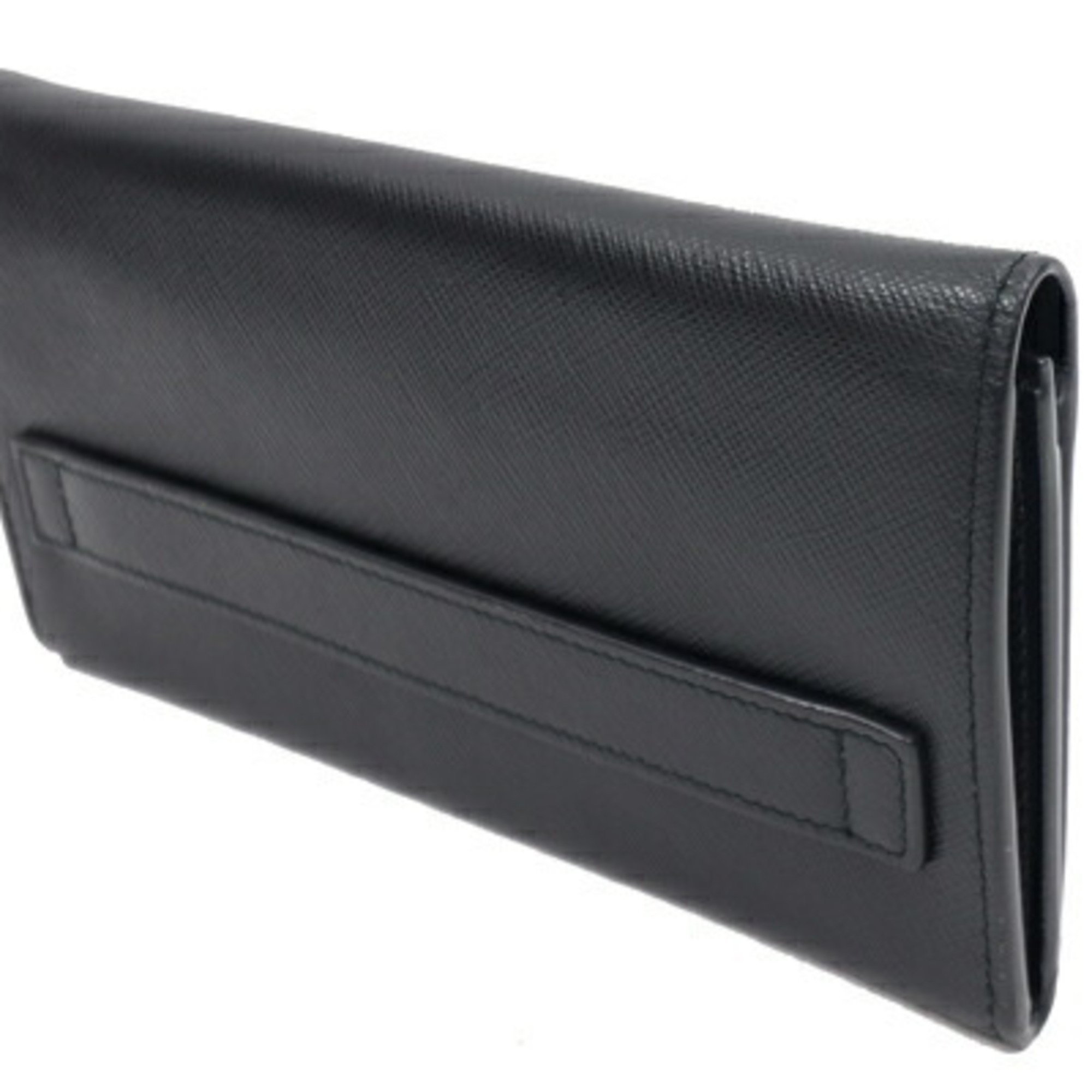 Prada Bi-fold Long Wallet 2ZH065 Black Leather Men's PRADA