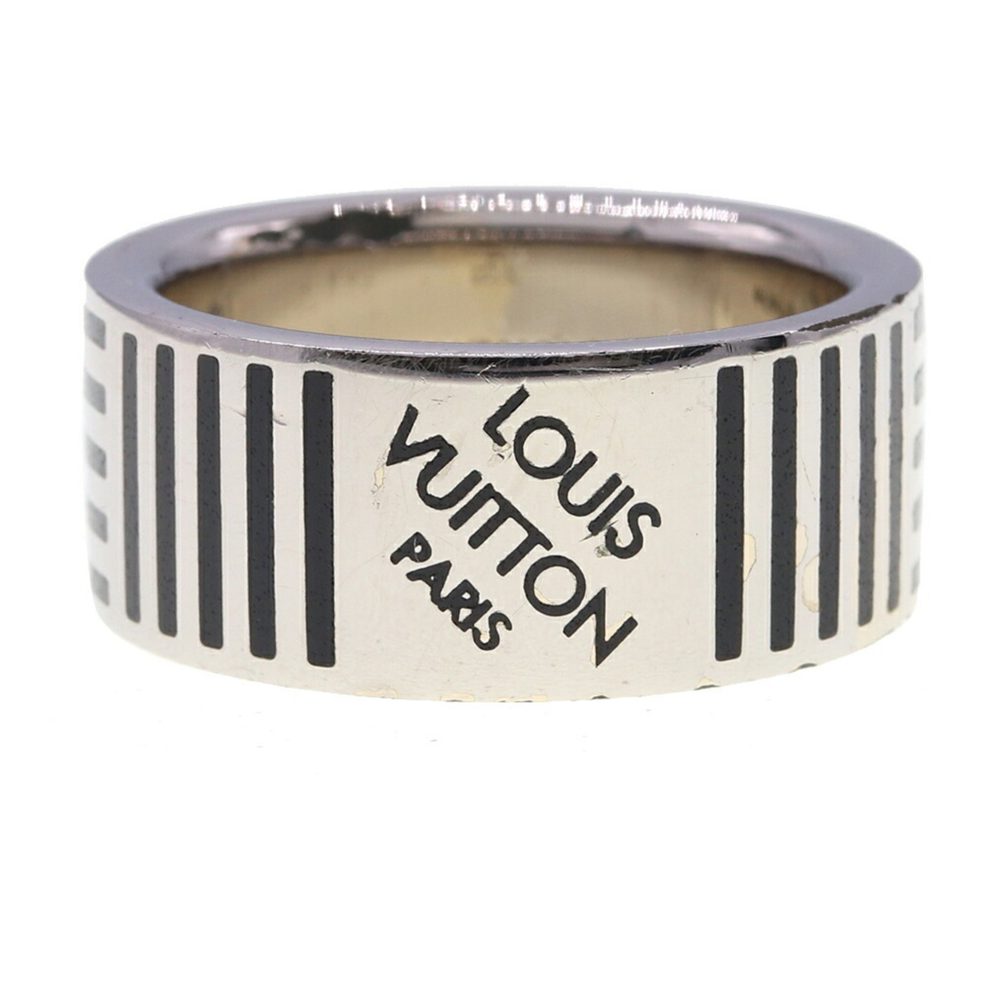 Louis Vuitton Ring Damier Colors M62494 Silver Black Metal Size L Men's LOUIS VUITTON
