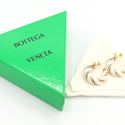 Bottega Veneta Earrings 732156 White SV Sterling Silver 925 Leather Twist Women's BOTTEGA VENETA