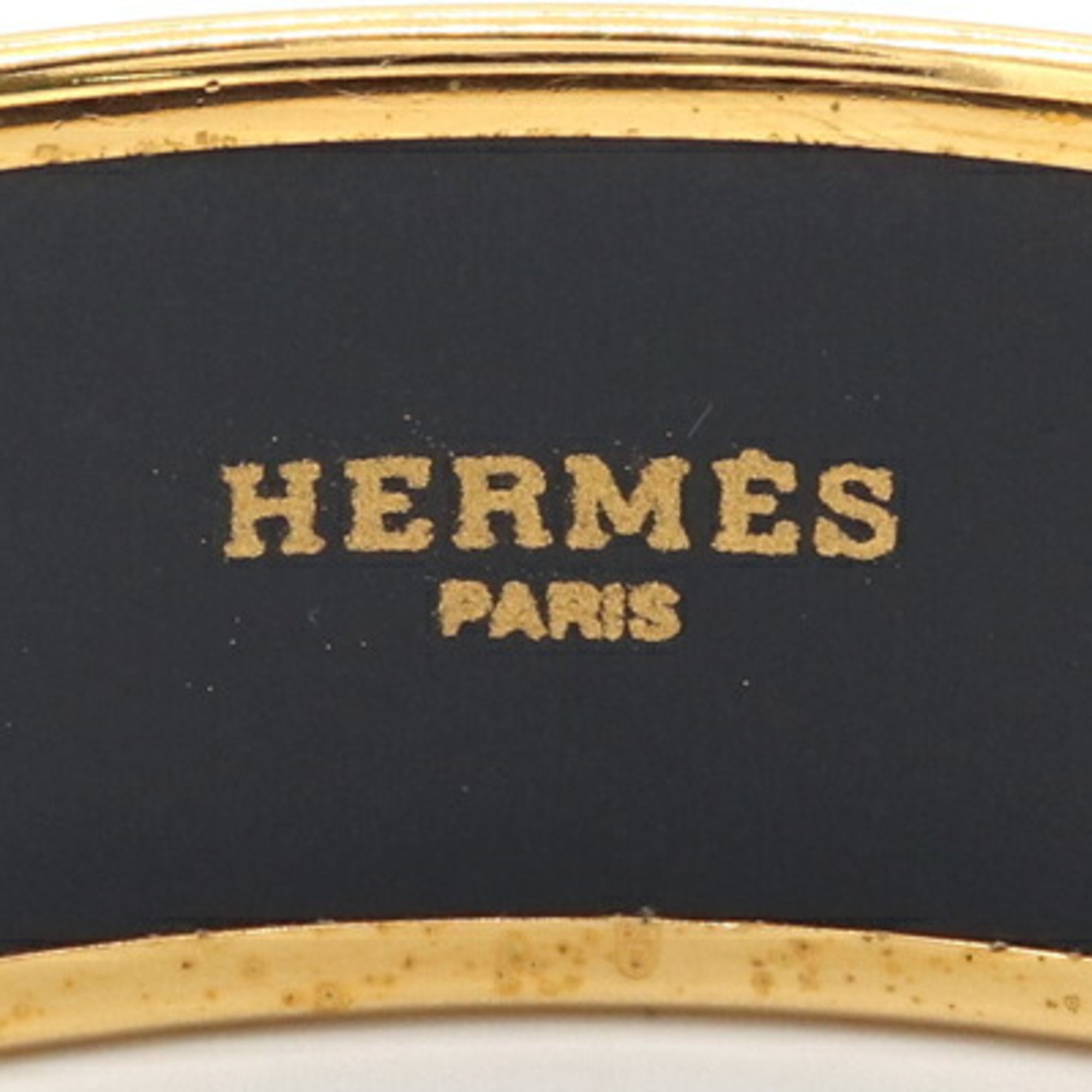 Hermes Bangle Enamel Red Gold Metal Cloisonne Bracelet Horse Women's HERMES