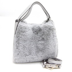 Kate Spade Knot Fur Medium Handbag KE114 Light Grey Leather Faux Shoulder Bag for Women