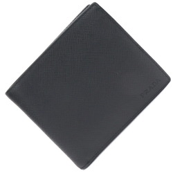 Prada Bi-fold Wallet 2M0738 Black Leather Saffiano Compact Men's PRADA