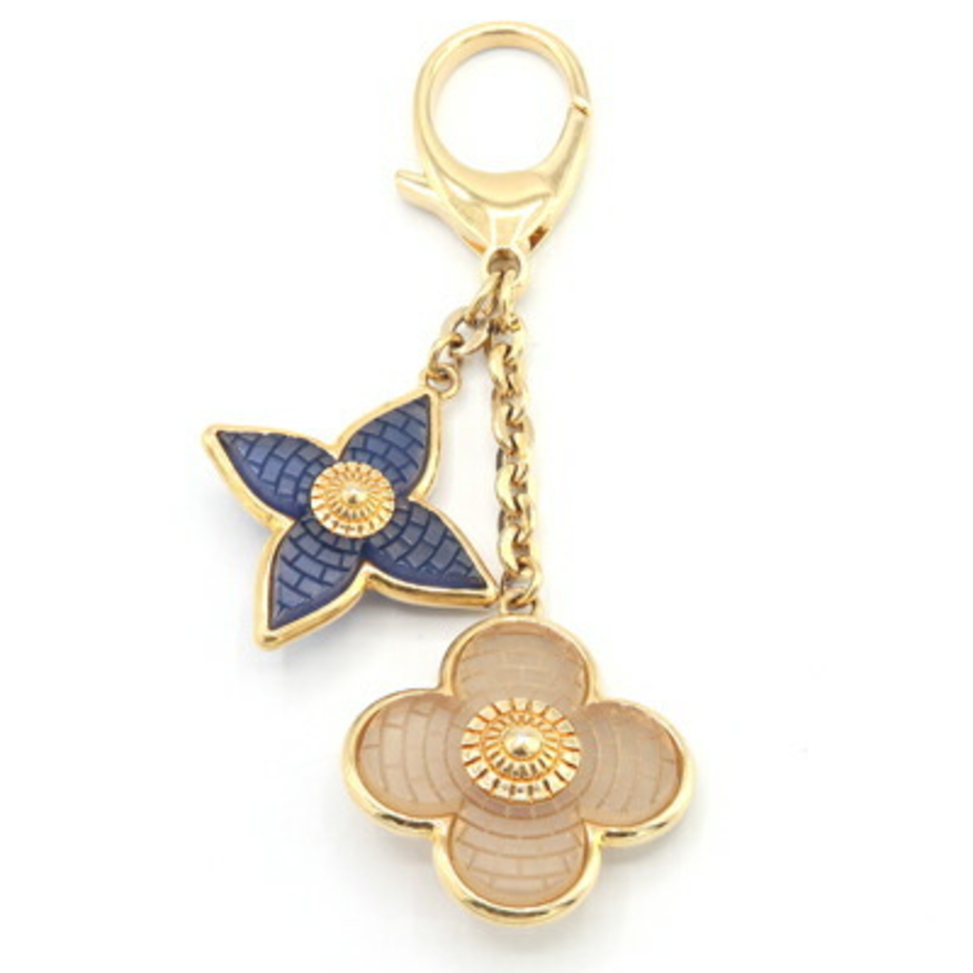 Louis Vuitton Bag Charm Bijoux Sac Mosaic M66257 Navy Clear Metal Key Holder Ring Monogram Women's LOUIS VUITTON