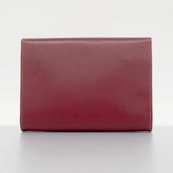 Cartier Clutch Bag Must Leather Bordeaux Women's