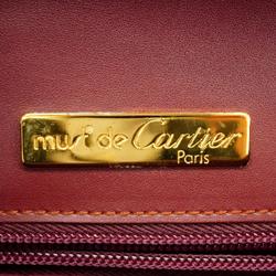 Cartier Clutch Bag Must Leather Bordeaux Women's