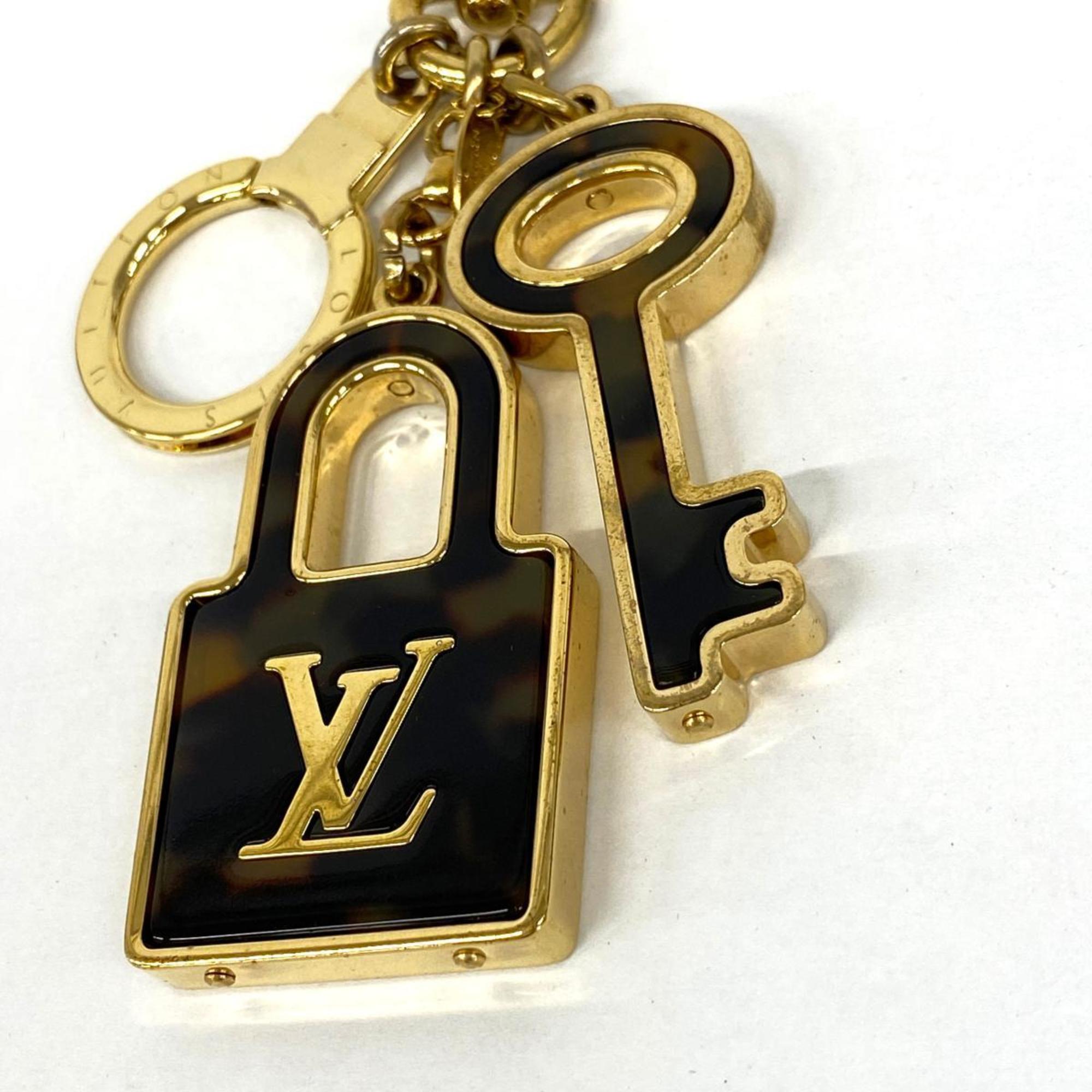 Louis Vuitton Keychain Portocle Confidence M65088 Brown Gold Women's