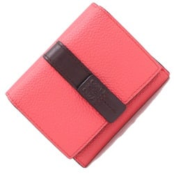 LOEWE Tri-fold Wallet C660S26X03 Pink Leather Compact for Women