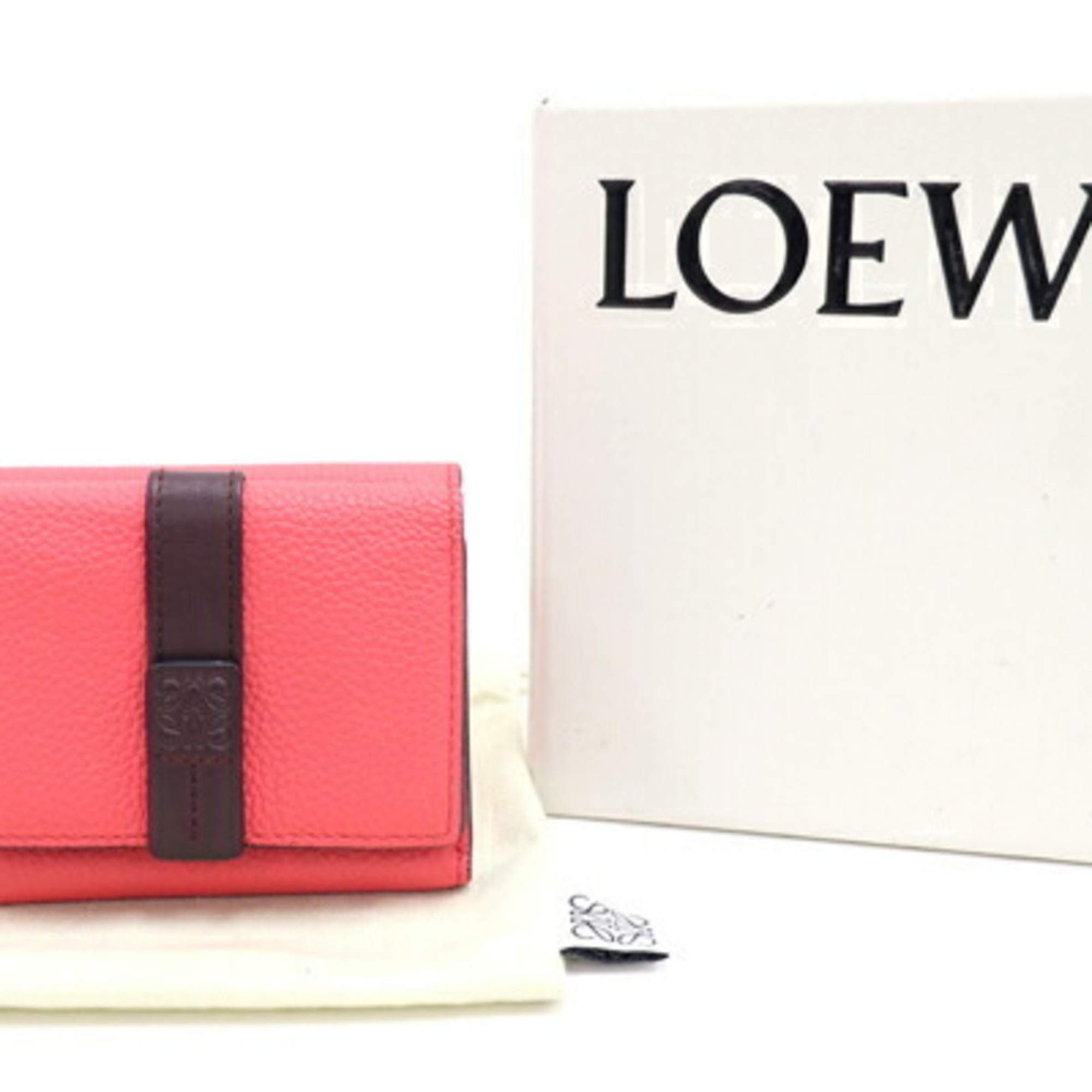 LOEWE Tri-fold Wallet C660S26X03 Pink Leather Compact for Women