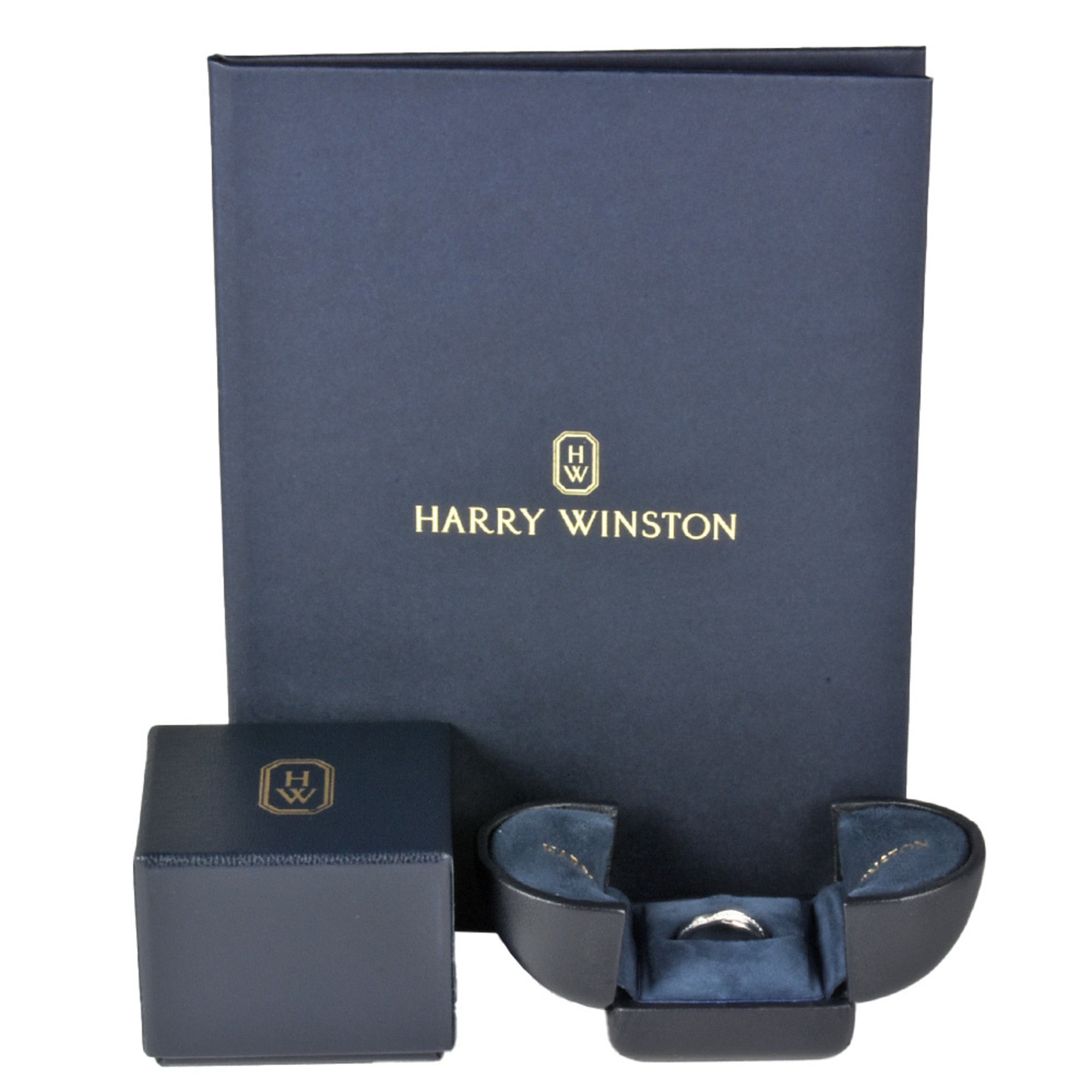 Harry Winston Trist One Row Band Ring, Diamond, Size 7, Pt950, Women's