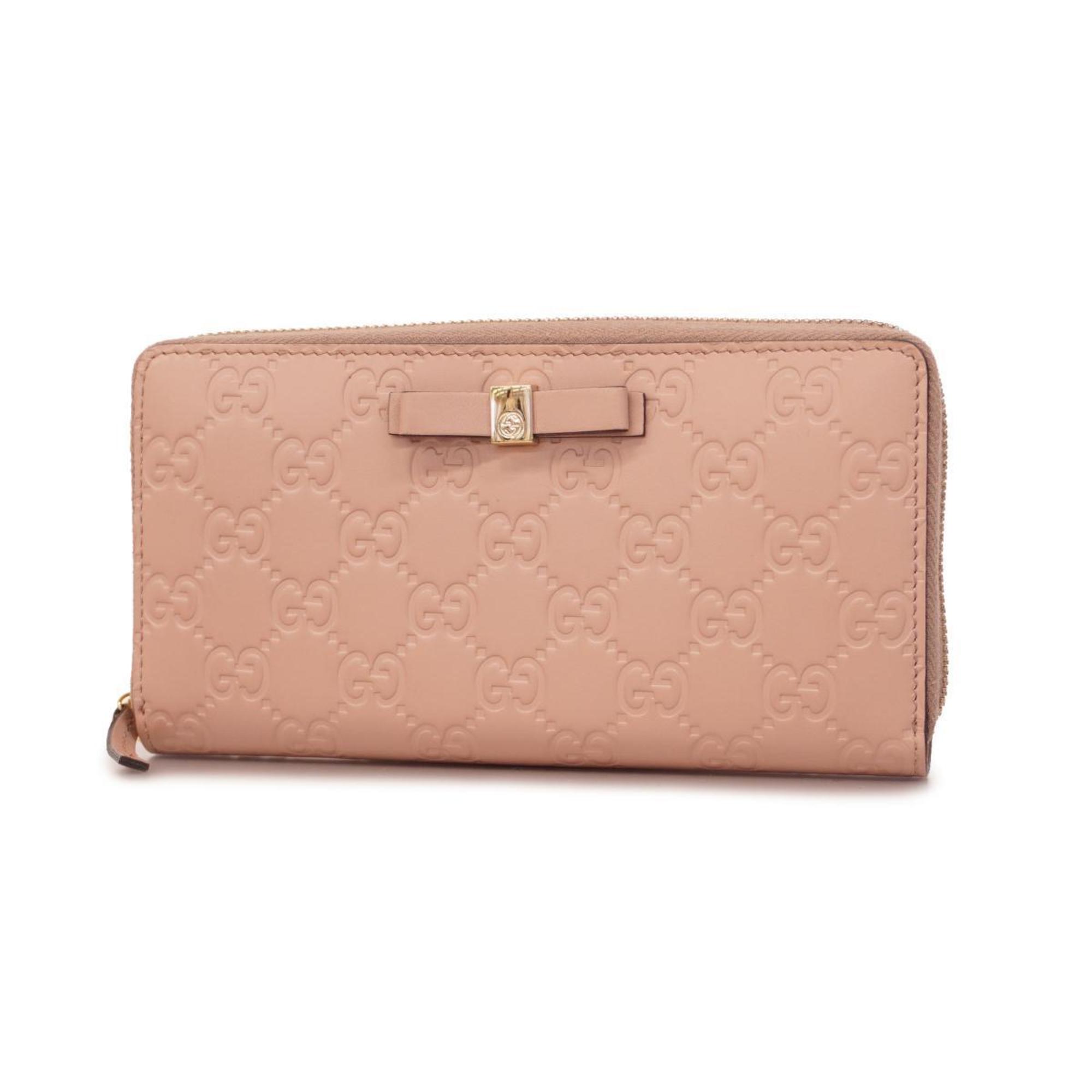 Gucci Long Wallet Guccissima 388680 Leather Pink Champagne Men's Women's