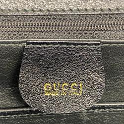 Gucci Handbag Bamboo 000 2046 0188 Leather Black Champagne Women's