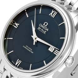 OMEGA 424.10.40.20.03.001 De Ville Prestige Co-Axial Watch Automatic Blue Dial Stainless Steel Men's