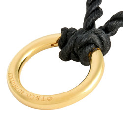 Tiffany & Co. Circle Carabiner Necklace K18YG Satin Long Ring for Women