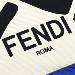 Fendi scarf muffler blue black off-white 100% silk fashion accessory women's FENDI